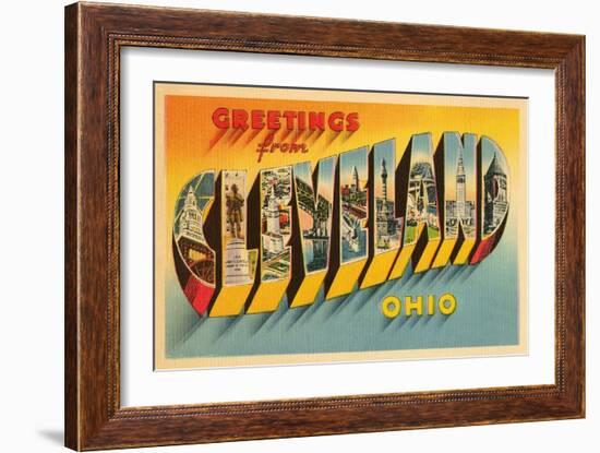 Greetings from Cleveland, Ohio-null-Framed Art Print