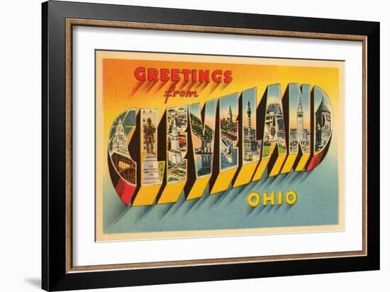 Greetings from Cleveland, Ohio-null-Framed Art Print