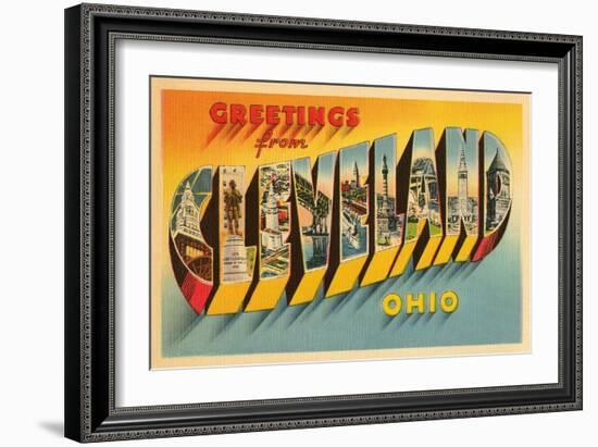 Greetings from Cleveland, Ohio-null-Framed Art Print