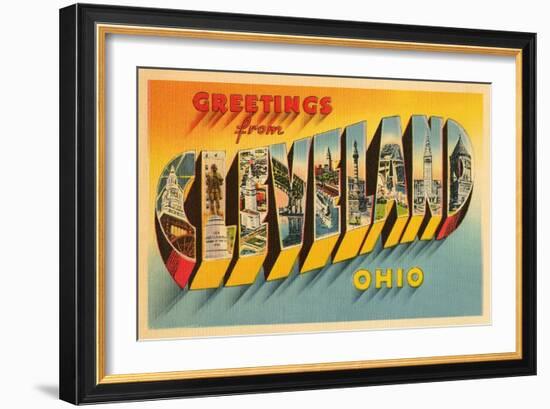 Greetings from Cleveland, Ohio-null-Framed Art Print