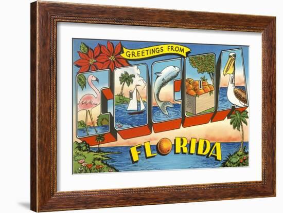 Greetings from Cocoa, Florida-null-Framed Premium Giclee Print