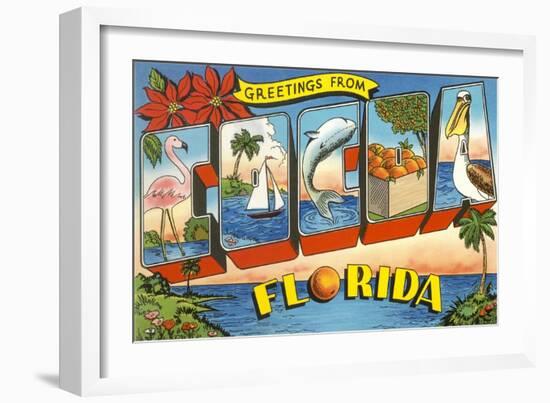 Greetings from Cocoa, Florida-null-Framed Premium Giclee Print