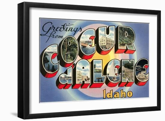 Greetings from Coeur d'Alene, Idaho-null-Framed Art Print