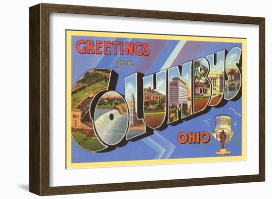 Greetings from Colombus, Ohio-null-Framed Art Print