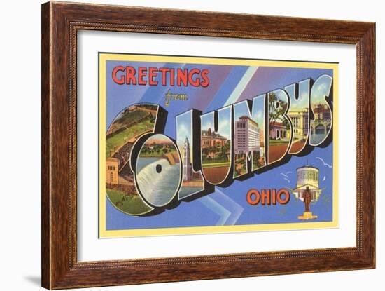 Greetings from Colombus, Ohio-null-Framed Art Print