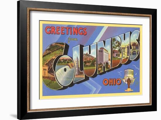 Greetings from Colombus, Ohio-null-Framed Art Print