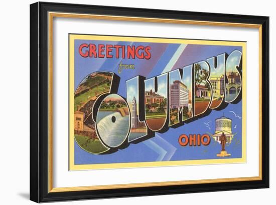 Greetings from Colombus, Ohio-null-Framed Art Print