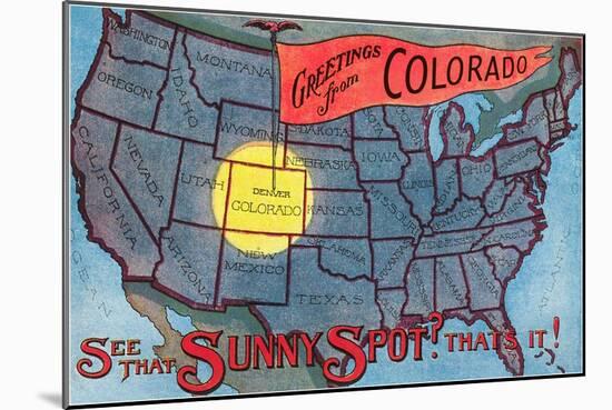 Greetings from Colorado, Sunny Spot-null-Mounted Art Print