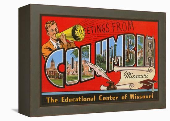 Greetings from Columbia, Missouri-null-Framed Stretched Canvas