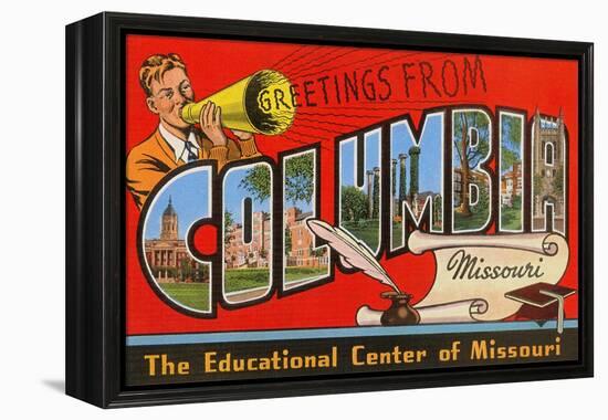 Greetings from Columbia, Missouri-null-Framed Stretched Canvas