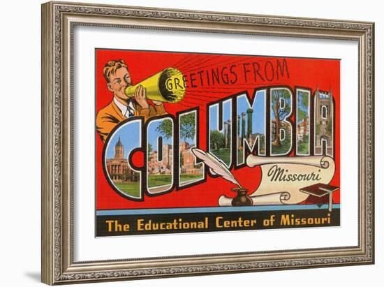 Greetings from Columbia, Missouri-null-Framed Art Print