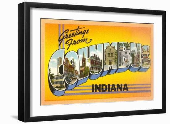 Greetings from Columbus, Indiana-null-Framed Art Print