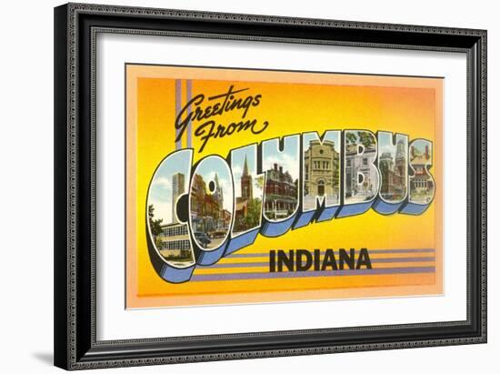 Greetings from Columbus, Indiana-null-Framed Art Print