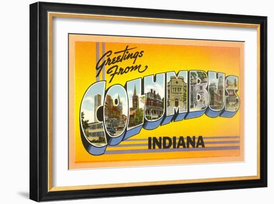 Greetings from Columbus, Indiana-null-Framed Art Print