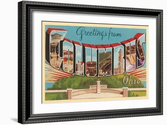 Greetings from Columbus, Ohio-null-Framed Premium Giclee Print