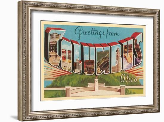 Greetings from Columbus, Ohio-null-Framed Art Print