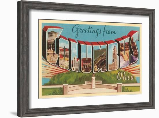 Greetings from Columbus, Ohio-null-Framed Art Print
