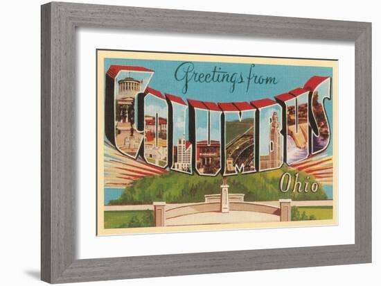 Greetings from Columbus, Ohio-null-Framed Art Print