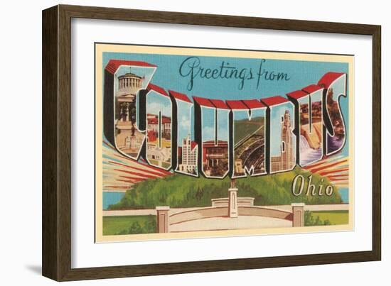 Greetings from Columbus, Ohio-null-Framed Art Print