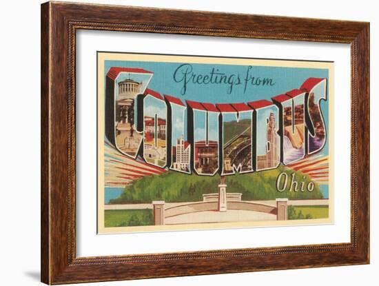 Greetings from Columbus, Ohio-null-Framed Art Print