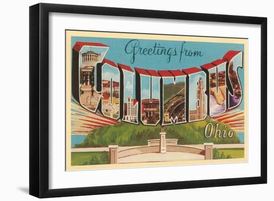 Greetings from Columbus, Ohio-null-Framed Art Print