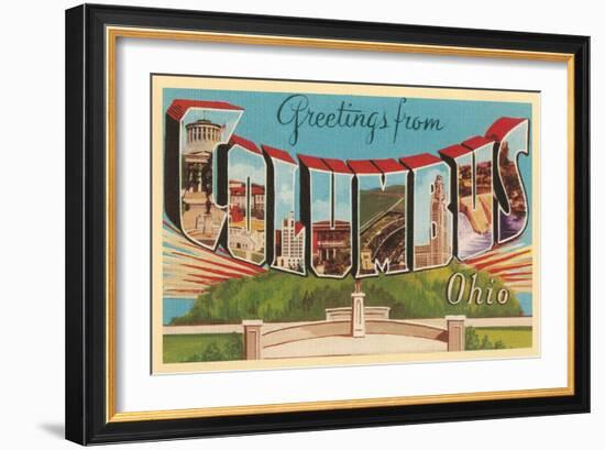 Greetings from Columbus, Ohio-null-Framed Art Print