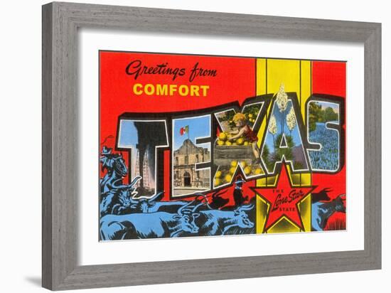 Greetings from Comfort, Texas-null-Framed Art Print