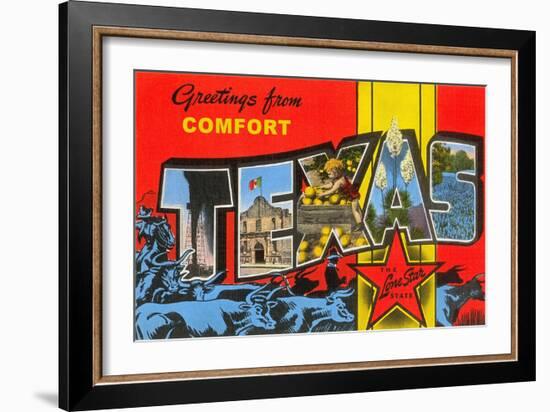 Greetings from Comfort, Texas-null-Framed Art Print