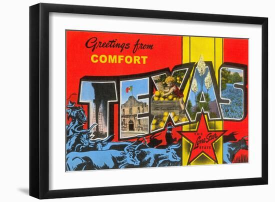 Greetings from Comfort, Texas-null-Framed Art Print