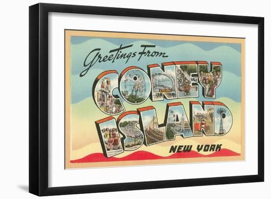 Greetings from Coney Island, New York-null-Framed Art Print