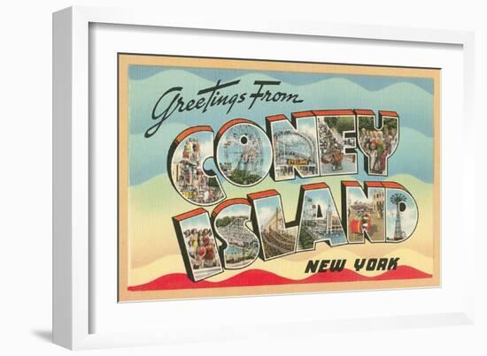 Greetings from Coney Island, New York-null-Framed Art Print