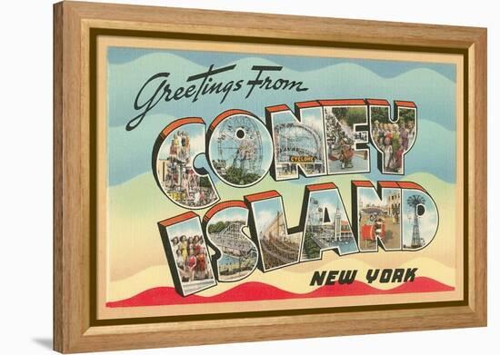 Greetings from Coney Island, New York-null-Framed Stretched Canvas