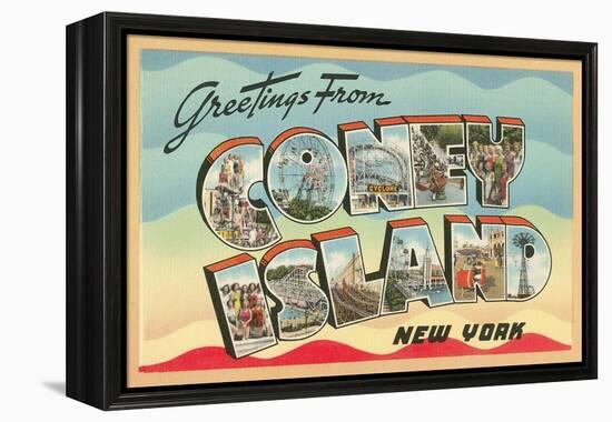 Greetings from Coney Island, New York-null-Framed Stretched Canvas