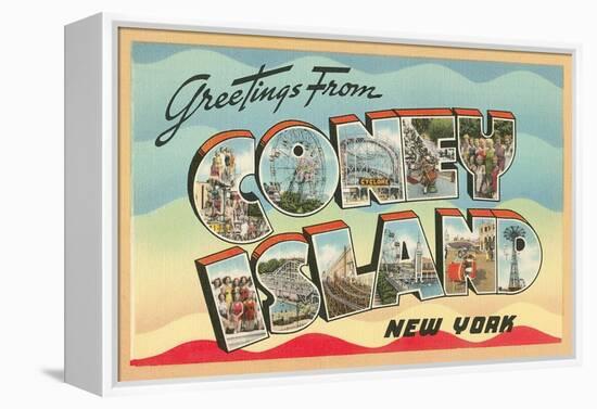 Greetings from Coney Island, New York-null-Framed Stretched Canvas