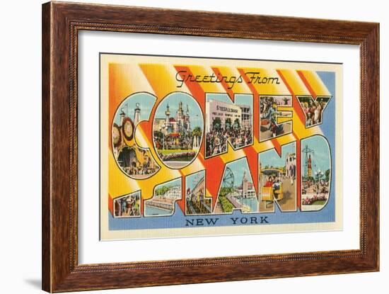 Greetings from Coney Island, New York-null-Framed Art Print