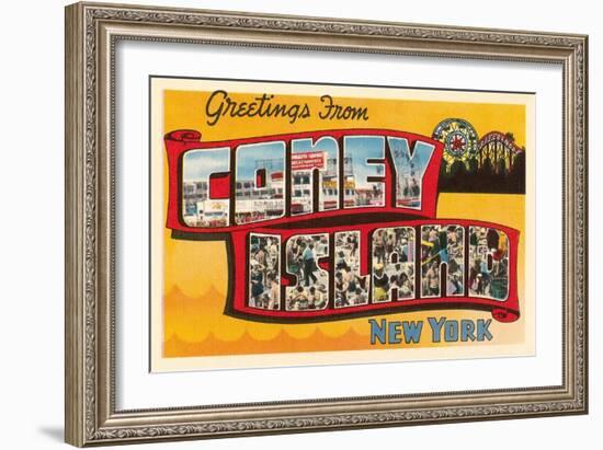 Greetings from Coney Island, New York-null-Framed Art Print