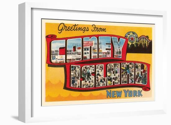 Greetings from Coney Island, New York-null-Framed Art Print