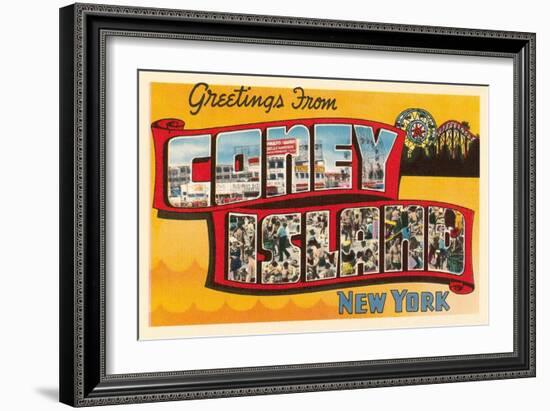 Greetings from Coney Island, New York-null-Framed Art Print