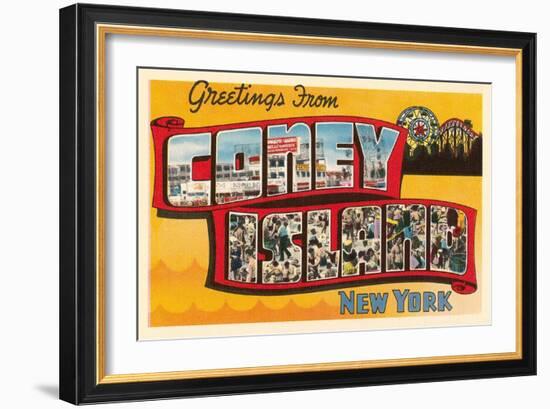 Greetings from Coney Island, New York-null-Framed Art Print