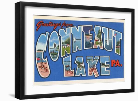 Greetings from Conneaut Lake, Pennsylvania-null-Framed Art Print