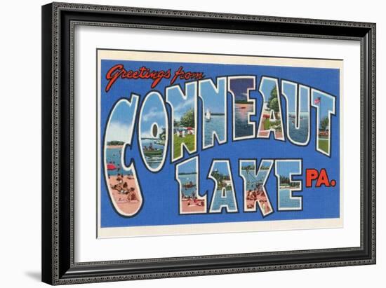 Greetings from Conneaut Lake, Pennsylvania-null-Framed Art Print