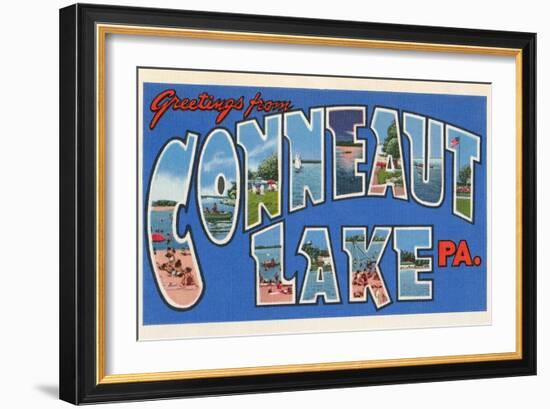 Greetings from Conneaut Lake, Pennsylvania-null-Framed Art Print