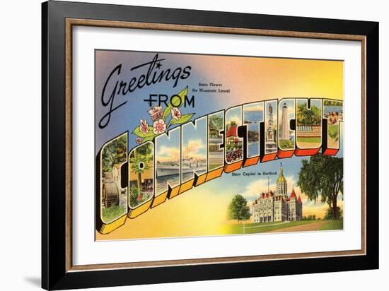 Greetings from Connecticut-null-Framed Art Print