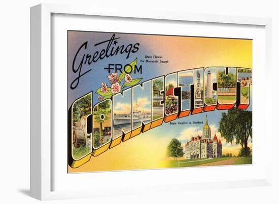 Greetings from Connecticut-null-Framed Art Print