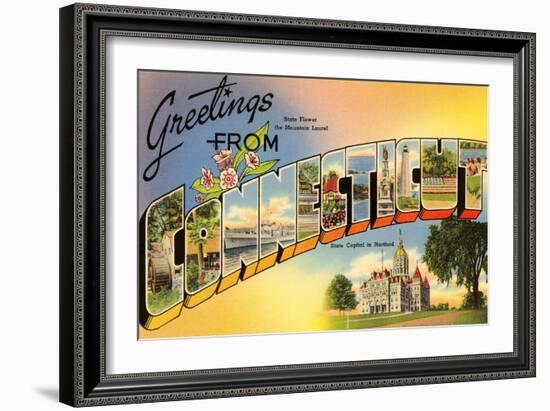 Greetings from Connecticut-null-Framed Art Print