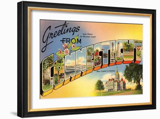 Greetings from Connecticut-null-Framed Art Print