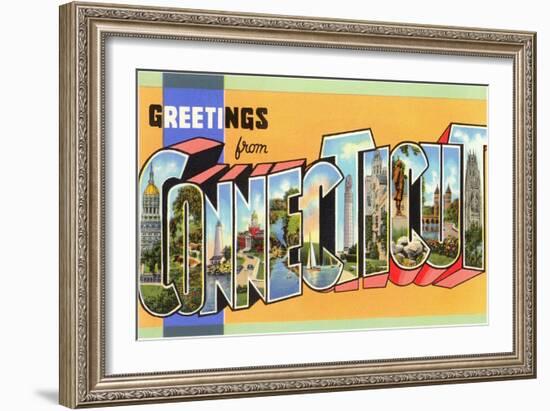 Greetings from Connecticut-null-Framed Art Print