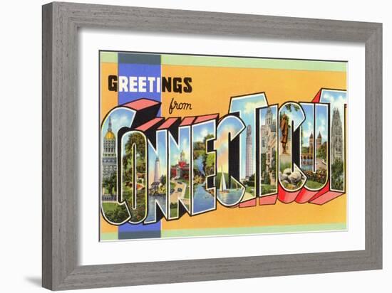 Greetings from Connecticut-null-Framed Art Print