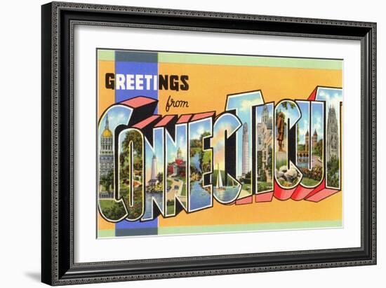 Greetings from Connecticut-null-Framed Art Print