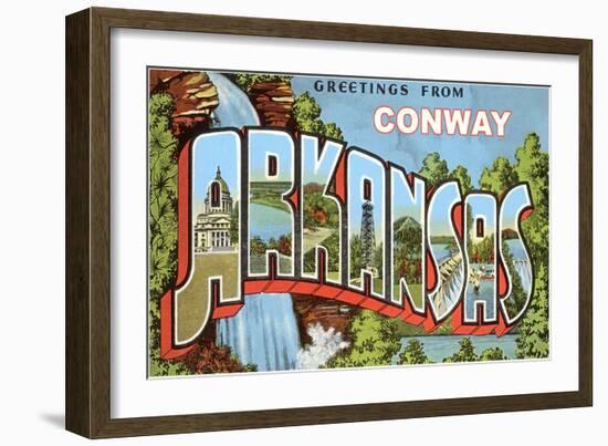 Greetings from Conway-null-Framed Art Print